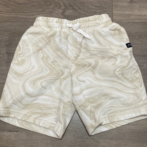 Toddler Boy Cream & White Drawstring Shorts - Picture 1 of 2